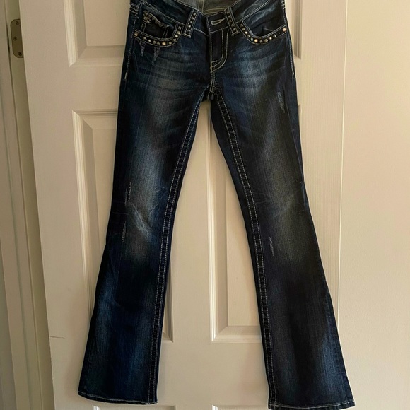 MISS ME Bootcut Embroidered Jeans Size 25 - Picture 5 of 7